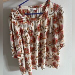 Rose and Olive women floral dress shirt . Size XL